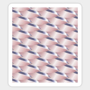 Swan Feather Waves Silver Pattern Sticker